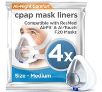 resplabs CPAP Mask Liners for ResMed AirFit F20 and AirTouch F20 Full Face Masks - Reusable, Washable Comfort Covers - 4 Pack (Medium)
