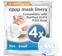 resplabs Liner Masque CPAP - Compatible avec ResMed AirFit F30i - Reutilisable, Lavable, Coton - Lot de 4 (Petit)