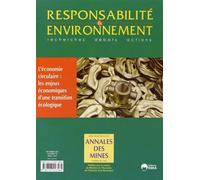 Responsabilite et environnement n 76 oct 14 l editeur circulaire les enjeu Les enjeux économiques d'une transition écologique - EDITIONS ESKA - Eska - broché - Revue