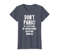 Responsable des Relations internationales RH T-Shirt, Femme, Bleu Chiné, M