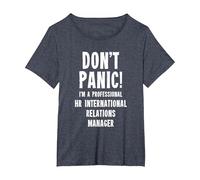 Responsable des Relations internationales RH T-Shirt, Femme Grandes Tailles, Bleu Chiné, 1X