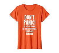Responsable des Relations internationales RH T-Shirt, Femme, Orange, 3XL