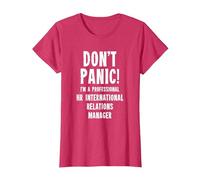 Responsable des Relations internationales RH T-Shirt, Femme, Rouge Chiné, XL
