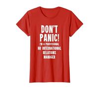 Responsable des Relations internationales RH T-Shirt, Femme, Rouge, XXL