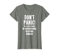 Responsable des Relations internationales RH T-Shirt, Femme, Vert Kaki chiné, S