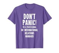 Responsable des Relations internationales RH T-Shirt, Homme, Violet Chiné, L