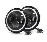 RESPUNEKBAH Phare LED De Voiture 7 Pouces DRL H4 Hi-Lo Avec Phare Halo Angel Eyes 12V 24V Pour Jeep Pour Wrangler JK LJ CJ-7 CJ-8
