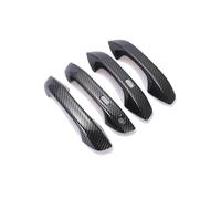 RESPUNEKBAH Pour VW ID. Pour Buzz ID Pour Buzz 2022 2023 Chrome Poignée Porte Voiture Protégez Accessoires Voiture Autocollants Noir Fibre De Carbone Extérieur(Carbon 4 handle)