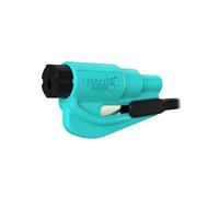 RESQME Porte-Clés Sécurité Voiture, Brise-Vitre et Coupe-Ceinture, Marteau d’Urgence, Fabriqué aux États-Unis, Turquoise