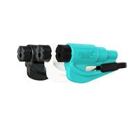 RESQME The Original Emergency Keychain Car Escape Tool, 2-in-1 Seatbelt Cutter and Window Breaker, Made in USA, Family Pack of 3, Black, White, Teal - Compact Emergency Hammer