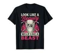 Ressemblez à Une beauté, soudez comme Une bête - Welder Girl Welding T-Shirt Graphique avec Valeur