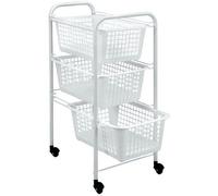 Metaltex - Resserre 3 corbeilles coulissantes - SAN Diego Blanc 30 x 38 x 68 cm