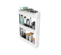 Resserre mobilo XS extra étroite - 4 roulettes - Blanc - 55.2 x 12 x H 70.5 cm
