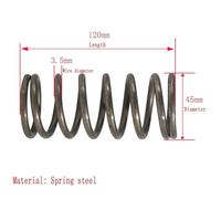 Ressort de compression, 3.5 mm Fil Diamètre, 45 mm OD, 120 mm Longueur libre, Ressort d'extension en acierà ressort, noir, 5 Pièces