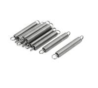 Ressort de tension SOURCING MAP 8mm OD 0.8mm Dia fil 60mm Longueur Inox 304 Ressort de traction Ressort crochets Argenté 10Pcs