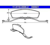 ATE Ressort d'étrier de frein 11.8116-0006.2 pour Audi, SEAT