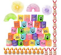Ressort Jouet 30 Pièces Petit Cadeau Anniversaire Enfants Invites +20 Pièces Sachet Bonbons Anniversaire Goodies Ressort Magique Petit Jouet pour Pochette Surprise Pokemon Mini Smiley Springs Jeu Lot