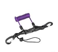 Ressort robuste enroulé pour sangle de caméra de plongée avec boucle à dégagement rapide et fil en acier inoxydable pour une fixation sûre en surf, kayak et plongée libre (noir)