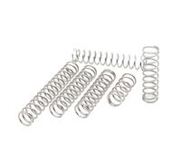 Ressorts de compression, Acier inoxydable, 10 Pièces, 1 mm Fil Diamètre, 17 mm Diamètre extérieur, 40 mm Longueur libre, ton argent