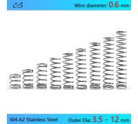Ressorts de Compression en acier inoxydable 304 A2, 0.6mm, diamètre du fil 0.6mm, diamètre extérieur 3.5 4 5 6 7 8 9 10 11 12mm, longueur 5 10 - 100mm, 10 pièces