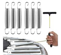 Ressorts de Trampoline, Ressorts de Rechange pour Trampoline, Compression Springs, Pièces de Rechange Alternatives, Accessoires Métalliques pour Fauteuils, 6 Pièces + Crochets en T