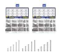 Ressorts Ressorts de rappel métalliques, assortiment de 900 pièces, diamètre extérieur 0,4 mm, 0,5 mm et 0,6 mm, ressorts de stylo en acier inoxydable 304