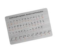 Ressource pédagogique en braille comprenant des chiffres de ponctuation, des alphabets avec des points en relief pour les étudiants aveugles, des chiffres en braille et un tableau de ponctuation