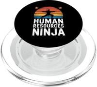 Ressources humaines Ninja Donne drôle Rétro Vintage PopSockets PopGrip pour MagSafe