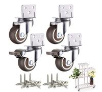 Resszo 50mm Roulettes pour Meubles, Lot de 4 Roulettes Pivotantes, Plaque de Montage en L Roulettes pour Meubles avec Frein, 360°Pour Bibliothèque Armoire Table l'intérieur et l'extérieur