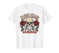 Rest Easy T-Shirt Graphique Gothique Vintage crâne et Roses T-Shirt Graphique avec Valeur, Homme, Blanc, XL
