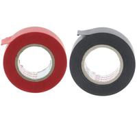 Restagraf - Assortiment de Ruban Adhésif PVC Rouge & Noir - Élongation 1,9 - Longueur 10 m - Isolation Électrique et Faisceaux - Résistance et Souplesse - Réf. 226700 - Blister de 2