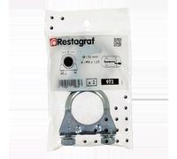 Restagraf - Bride d'Échappement en U - Collier de Serrage Métallique pour Tuyau d'Échappement Diamètre 32 mm - Fixation pour Ligne ou Silencieux - Compatible Auto, Utilitaire - Réf. 972