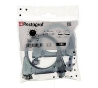 Restagraf - Bride d'Échappement en U - Collier de Serrage Métallique pour Tuyau d'Échappement Diamètre 54 mm - Fixation pour Ligne ou Silencieux - Compatible Auto, Utilitaire - Réf. 979