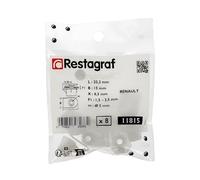 Restagraf - Clip Écrou de Fixation Carrosserie - Spécial Carter d'Aile, Pare-boue & Bouclier - Compatible avec Mitsubishi, Renault - Réf. 11815 - Sachet de 8