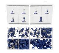 Restagraf - Coffret de Cosses à Sertir Pré-Isolées Bleu - Assortiment Électrique pour Véhicules - Cosses Rondes, Plates - Pour Fils 1 à 2,5 mm² - Réf. 70205 - Coffret de 205 pcs