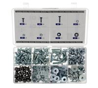 Restagraf - Coffret de Vis à Métaux Tête Hexagonale - Avec Écrous et Rondelles - Acier Classe 8.8 - Diamètre 6 mm - DIN 934 - Réparation et Maintenance Automobile - Réf. 70125 - Coffret de 377 pcs