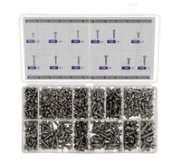 Restagraf - Coffret de Vis à Tôle Tête Cylindrique Bombée & Fraisée Bombée - Inox A4 - Diamètre 2,9 à 4,8 mm - DIN 7983 - Réparation et Maintenance Automobile - Réf. 70107 - Coffret de 640 pcs