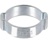 Restagraf - Collier Métallique à Oreilles - Fixation pour Durite ou Tuyau Diamètre 18 à 21 mm - Serrage par Écrasement - Acier DC04LC Idéal Circuits Air, Liquide, Carburant - Réf. 7597 - Sachet de 10