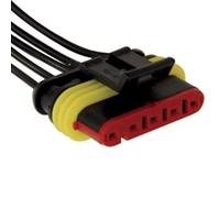 Restagraf - Connecteur Mâle Précâblé Étanche - 5 Voies - Série 1,5 - Raccords Électriques avec Fils Déjà Sertis de 1 mm² & 20 cm - Pour Circuits 12/24 V - Réf. 225155