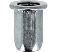 Restagraf - Écrou à Sertir à Fût Hexagonal M6 - 1.00 - Pour Support 0,5 à 3 mm - Acier - Montage sans Soudure - Fixation Métallique pour Carrosserie, Support ou Panneau - Réf.864 - Sachet de 20