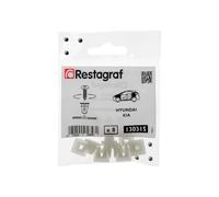 Restagraf - Écrou Plastique de Fixation Carrosserie - Compatible avec Hyundai, Kia - Réf. 130315 - Sachet de 8