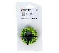 Restagraf - Fil Électrique Vert & Jaune de 5 m - Section de 2 mm² - Idéal Faisceaux Électriques, Réparations ou Montages - Application Automobile ou Industrielle - Réf. 6354