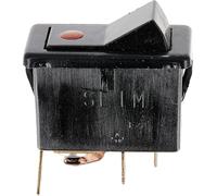 Restagraf - Interrupteur à Bascule à Lumière Orange - 3 Broches - Connexion Cosse Plate - Trou de 18,3 x 36,3 mm - 6 A - 12/24 V - Réf. 6939 - Blister de 1