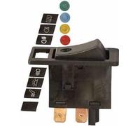 Restagraf - Interrupteur Électrique à Bascule à 4 Couleurs - 4 Broches - Connexion Cosse Plate - Trou de 18,3 x 36,3 mm - 6 A - 12 V - Réf. 6948 - Blister de 1