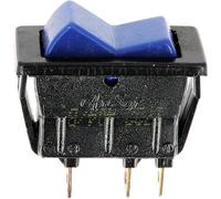 Restagraf - Interrupteur Électrique à Bascule à Lumière Bleue - 3 Broches - Connexion Cosse Plate - Trou de 18,3 x 36,3 mm - 12 A - 12 V - Réf. 6944 - Blister de 1