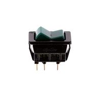 Restagraf - Interrupteur Électrique à Bascule à Lumière Verte - 3 Broches - Connexion Cosse Plate - Trou de 18,3 x 36,3 mm - 12 A - 24 V - Réf. 41402 - Blister de 1