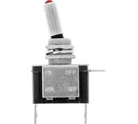 Restagraf - Interrupteur Électrique à Levier à Lumière Rouge - 3 Broches - Connexion Cosse Plate - Trou de Diamètre 12 mm - 20 A - 12 V - Réf. 17449 - Blister de 1