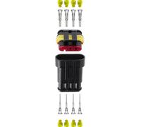Restagraf - Kit Connecteur Étanche Cosses & Boitiers 4 Voies - Série 1,5 - Pour Fil 0,75 à 1,5 mm² - Ensemble Complet pour Câblage Automobile - Réf. 225027