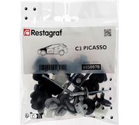 Restagraf - Kit de Fixations pour Aile Avant C3 PICASSO Toutes Versions (02/2009 à 07/2017) - Kit Complet pour Réparation ou Remplacement - Réf. 605007B