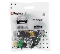 Restagraf - Kit de Fixations pour Bouclier Avant 208 II (P21E) (Phase 1) (06/2019 à 09/2023) - Kit Complet pour Réparation ou Remplacement - Réf. 604019D